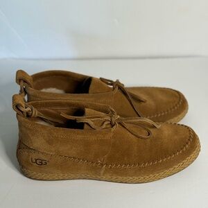 UGG Women’s Tan Suede Lace-up Moccasins